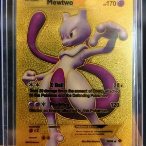 Mewtwo EX 98/99 Next Destinies Gold Foil FanArt Pokemon Card HP 170